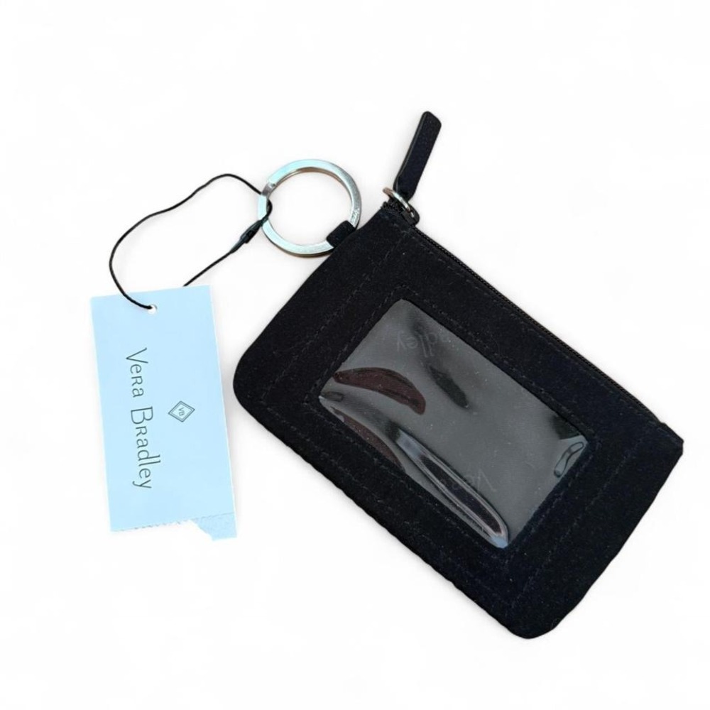 NWT Vera Bradley black ID‎ case with key ring